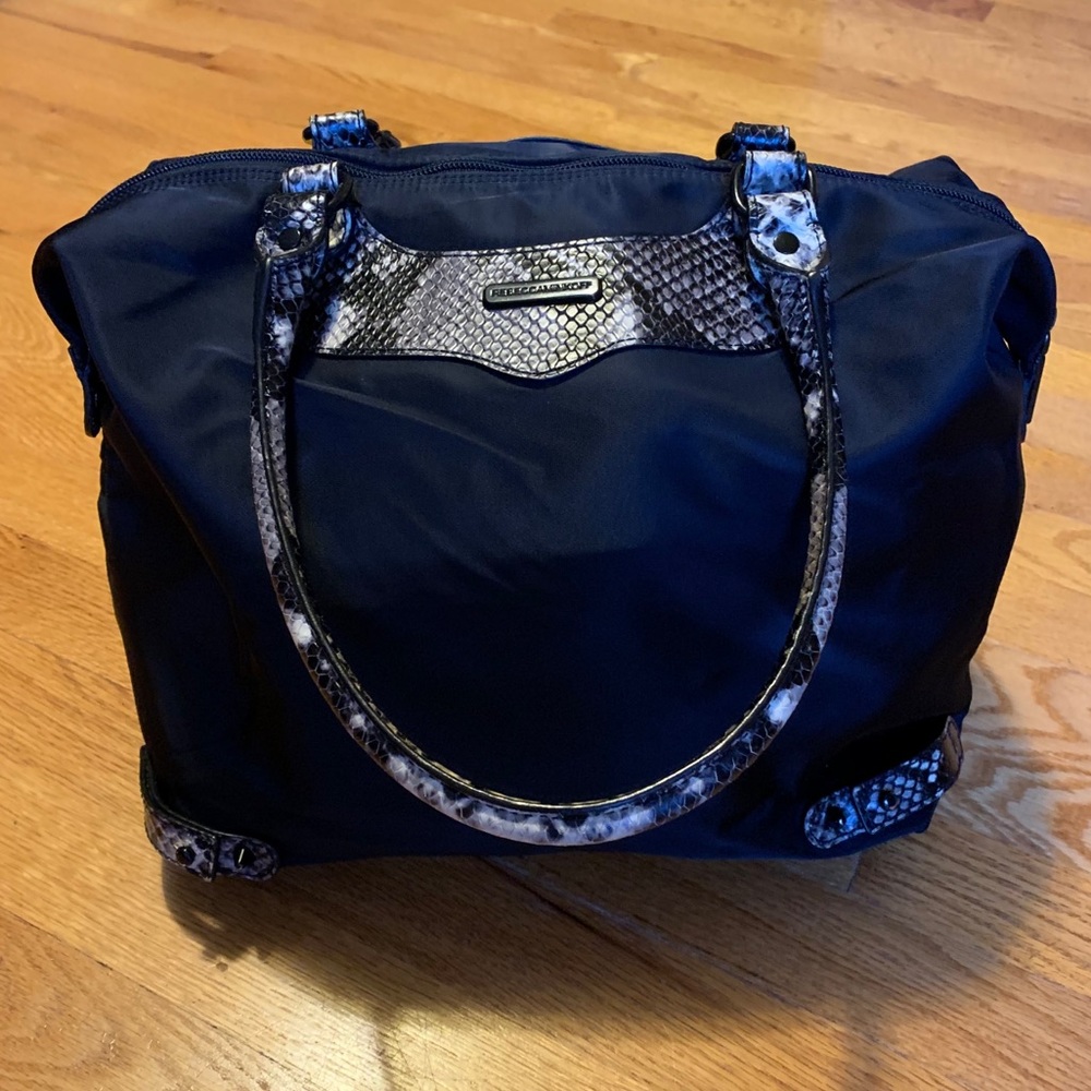 Rebecca Minkoff Nylon Travel Tote with Python Trim